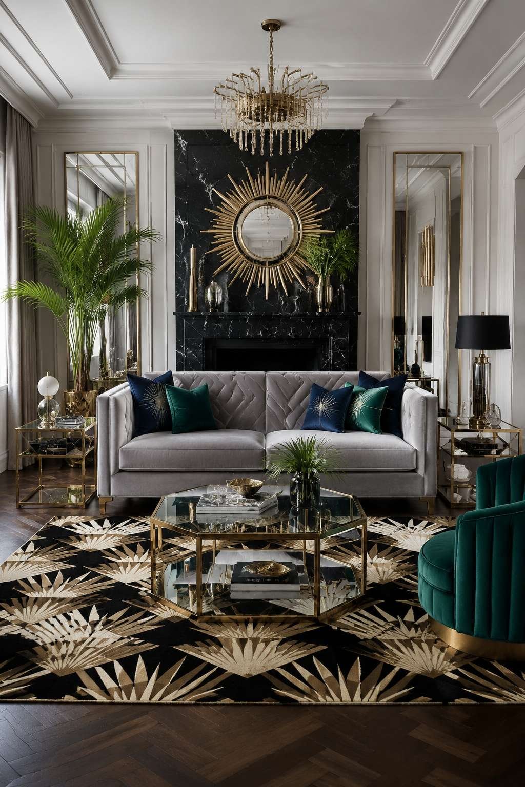Art Deco Glamour: Geometry, Velvet, and Jewel-Tone Drama