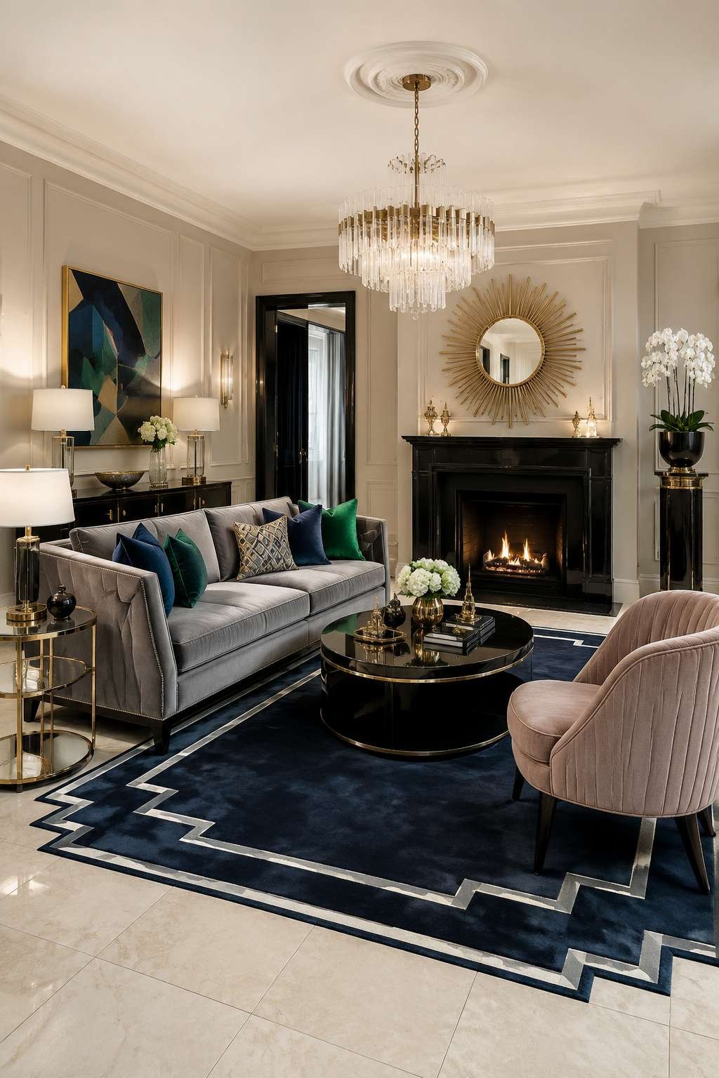 Art Deco Glamour: Geometry, Velvet, and Jewel-Tone Drama