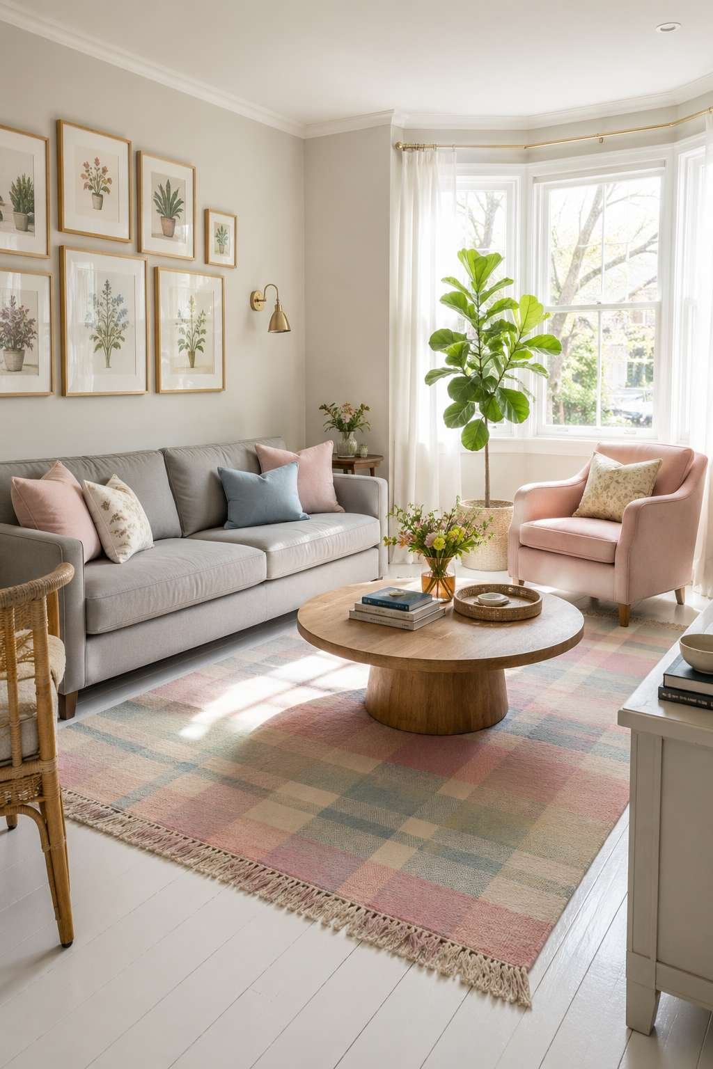 Bright Suburban Cheer: Botanical Prints, Bay Windows, and Family Joy