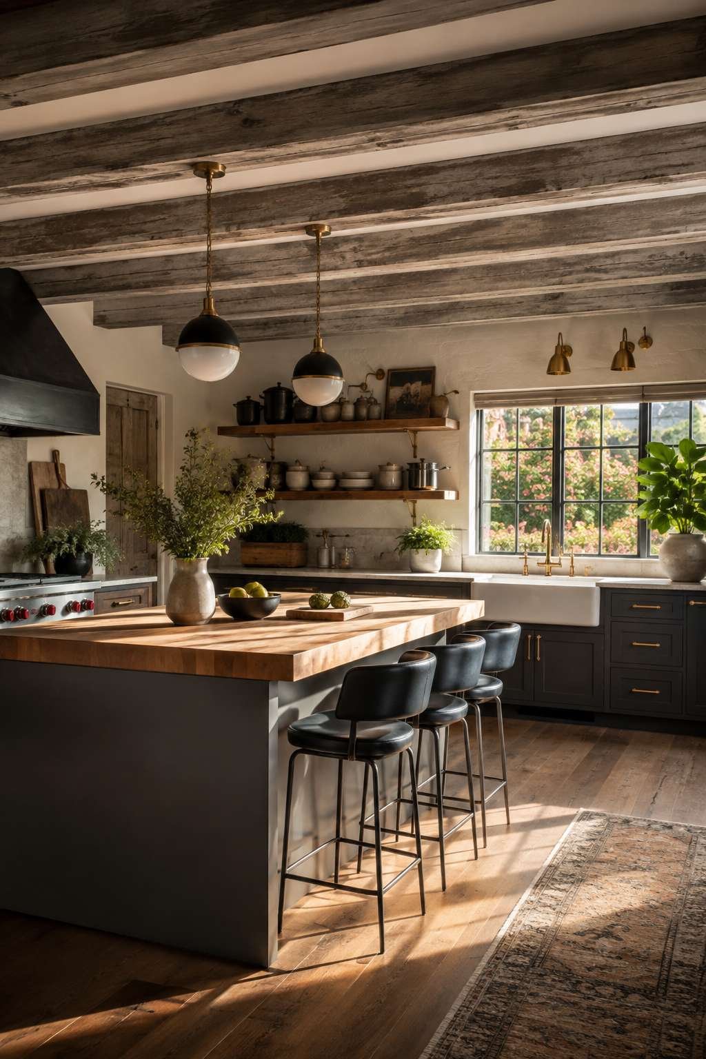 Exposed Beams and Barnwood Shelving: The Classic Rustic Kitchen