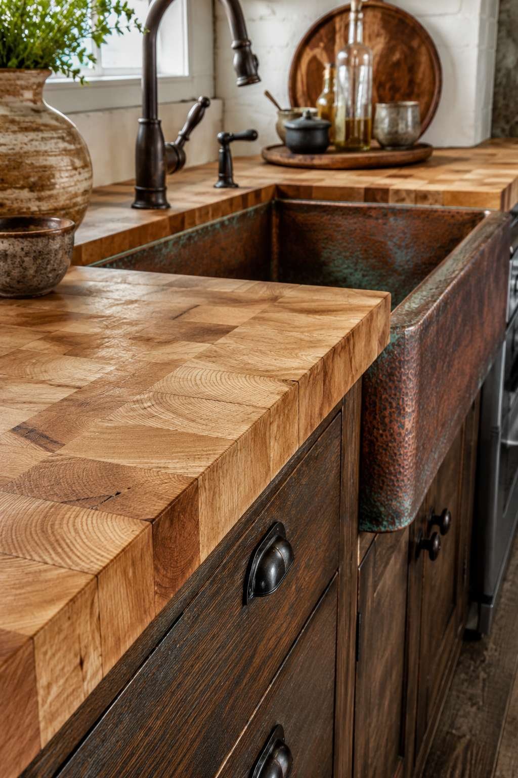 Handmade Ceramic Tile Backsplash: Artisan Detail at the Range