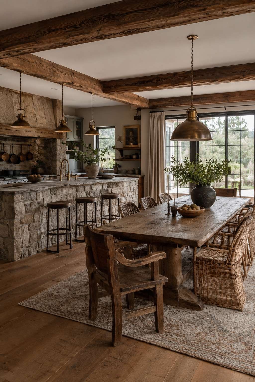 Sustainable Materials Kitchen: Slate, White Oak, and Stacked Stone