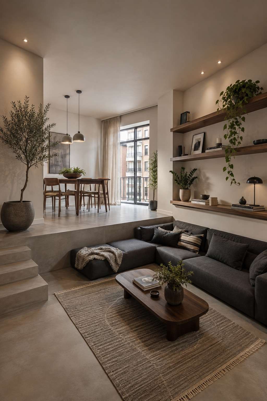 Wenge Wood and Washi Light: A Japanese-Inspired Sunken Sitting Room