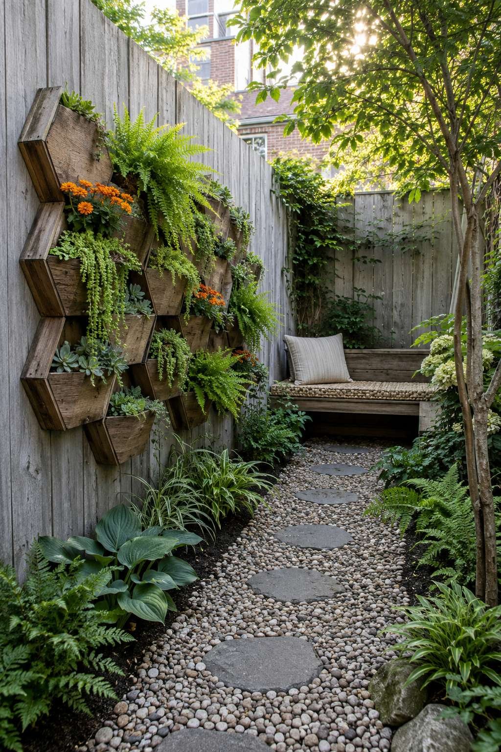 Vertical Garden Wall with a Quiet Reading Nook
