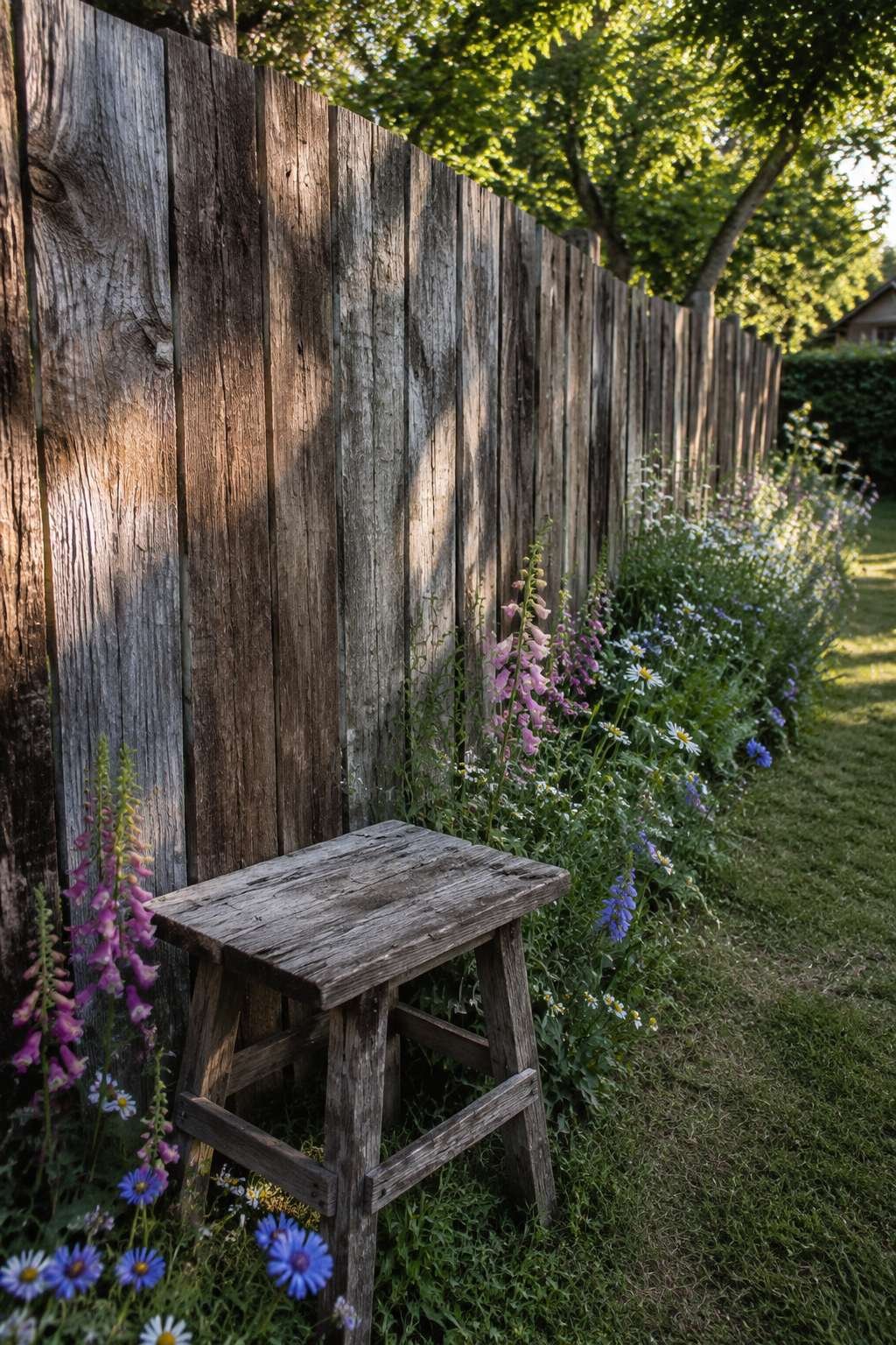 Rustic Reclaimed Wood Privacy Fence