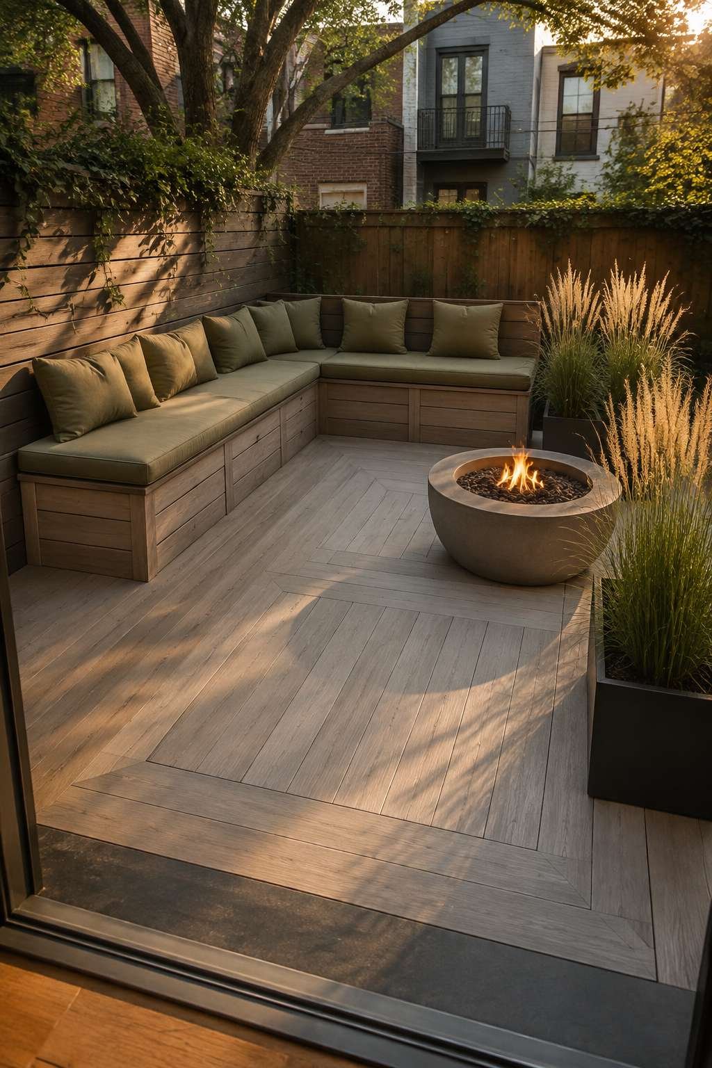 Multifunctional Deck with Built-In Storage Seating
