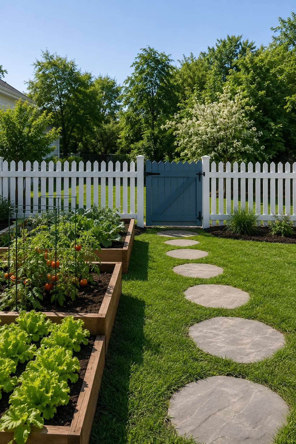Classic White Vinyl Picket Fence