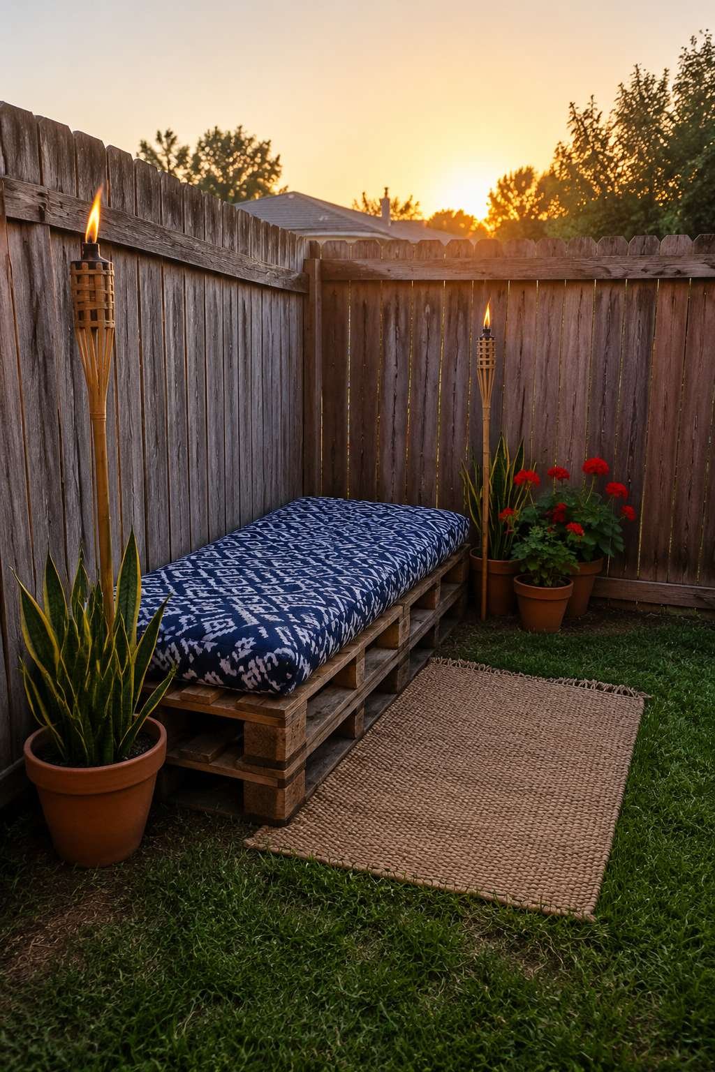 Budget-Friendly Pallet Daybed Lounge Corner