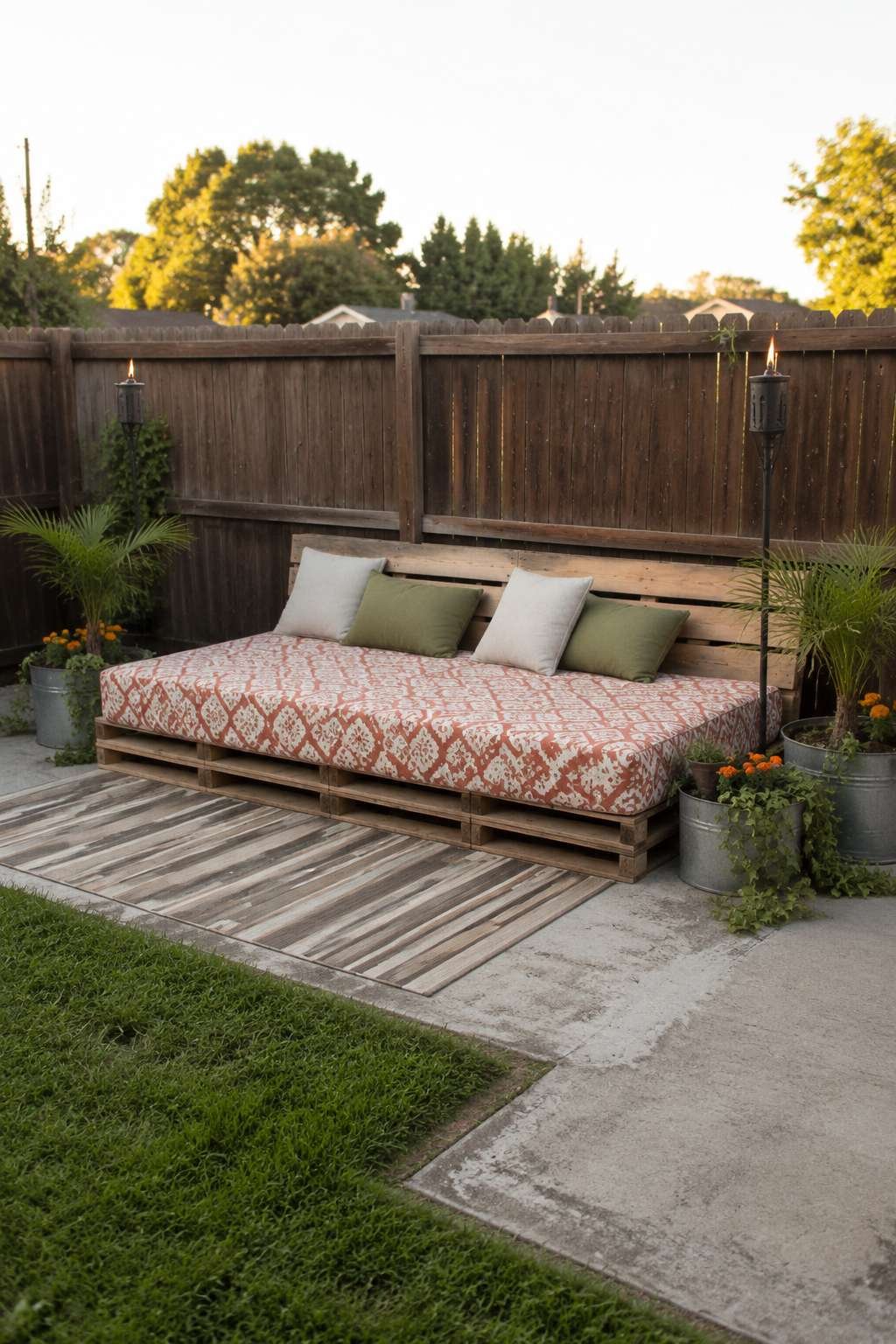 Budget-Friendly Pallet Daybed Lounge Corner