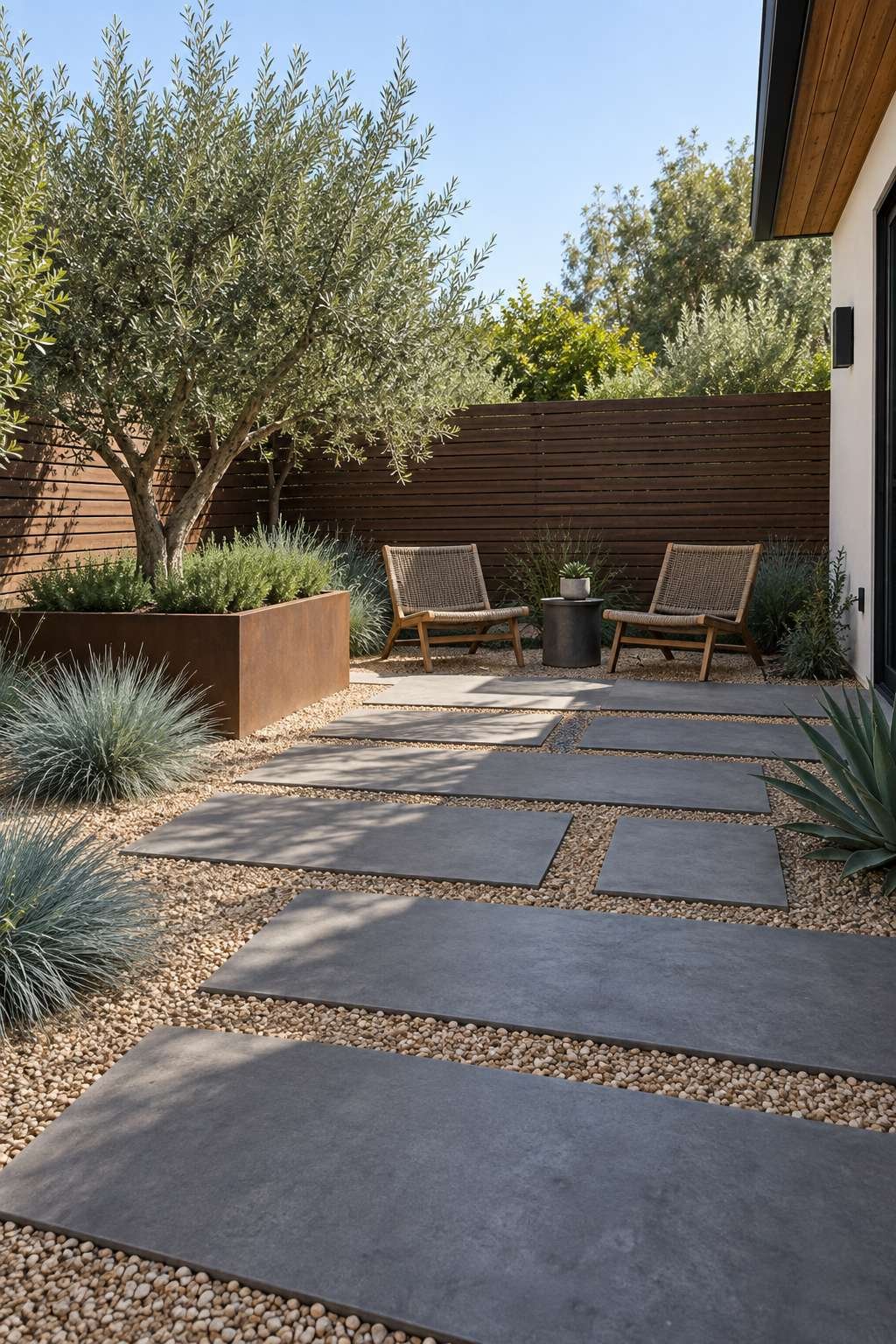 Modern Minimalist Concrete Courtyard
