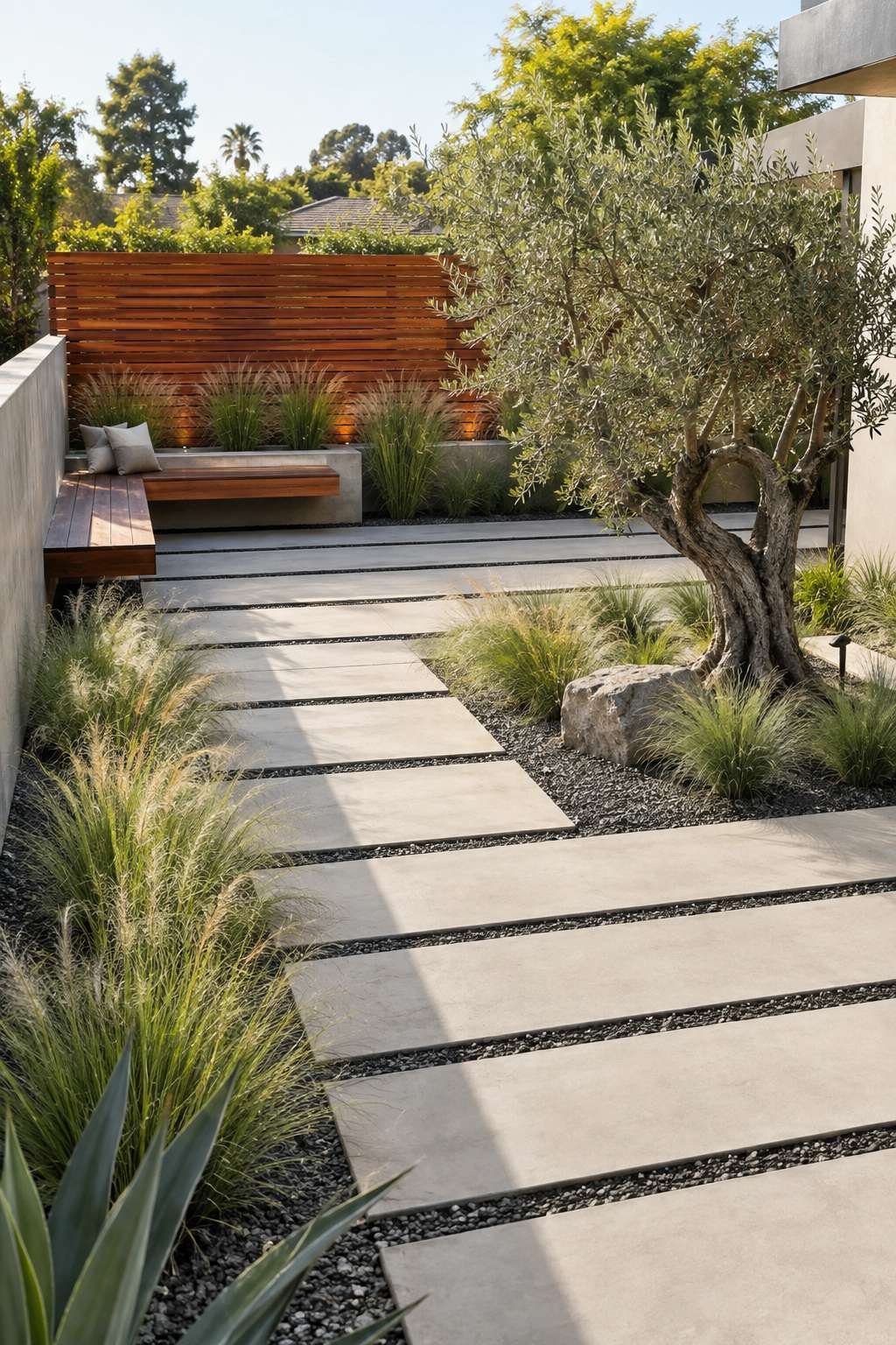 Modern Minimalist Concrete Courtyard