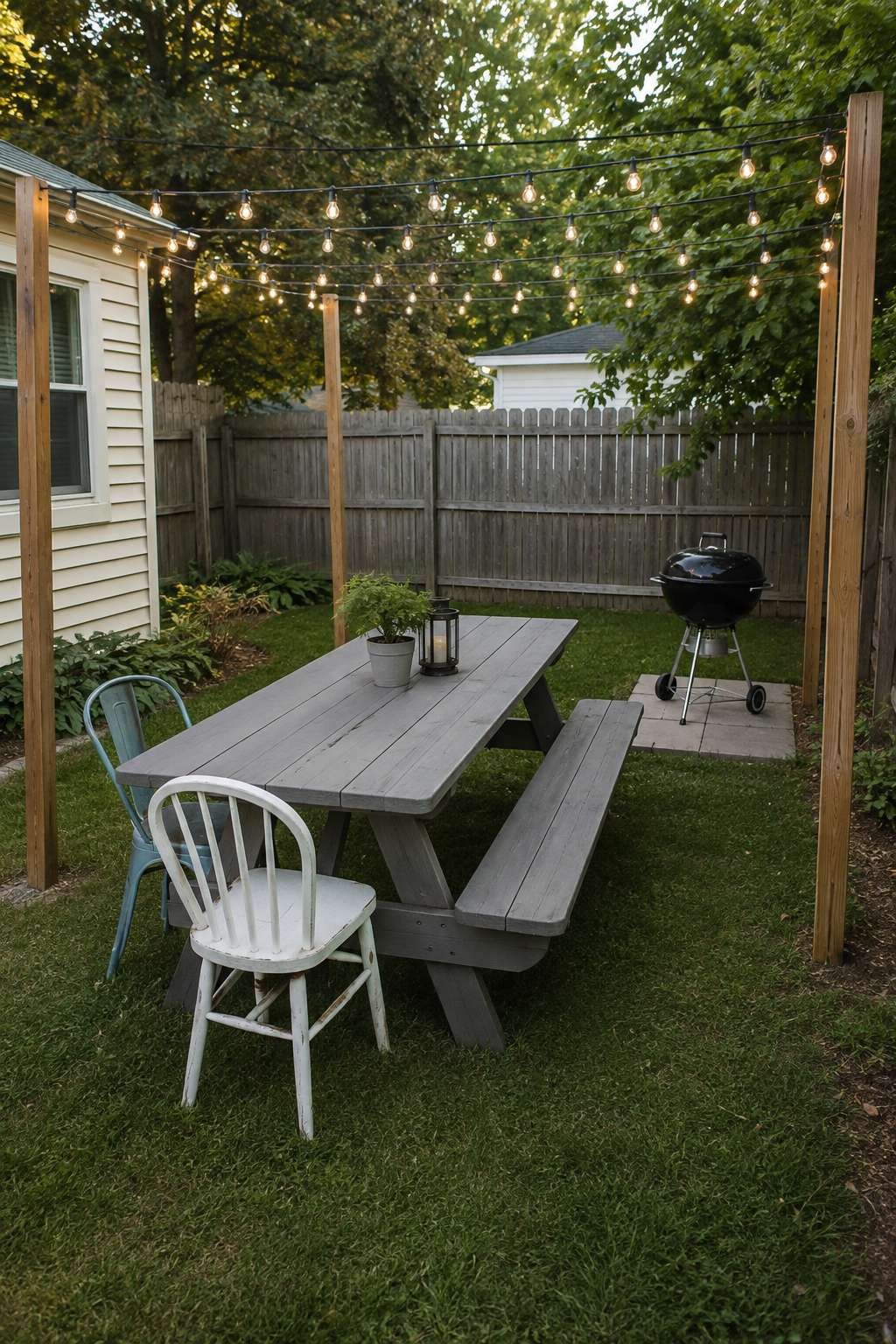 Budget Outdoor Dining Nook with Picnic Table