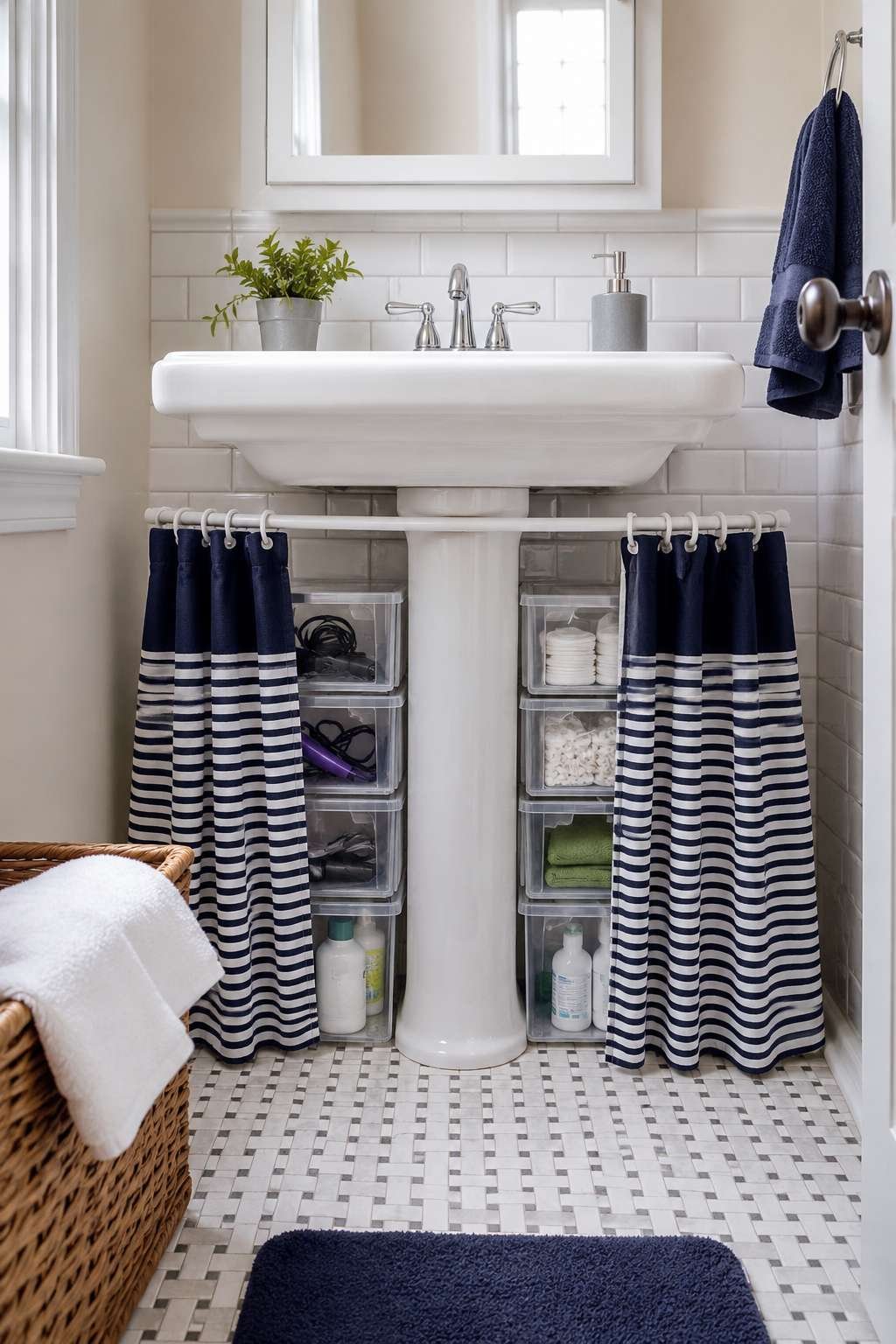 Under-Sink Storage with Stackable Clear Drawers