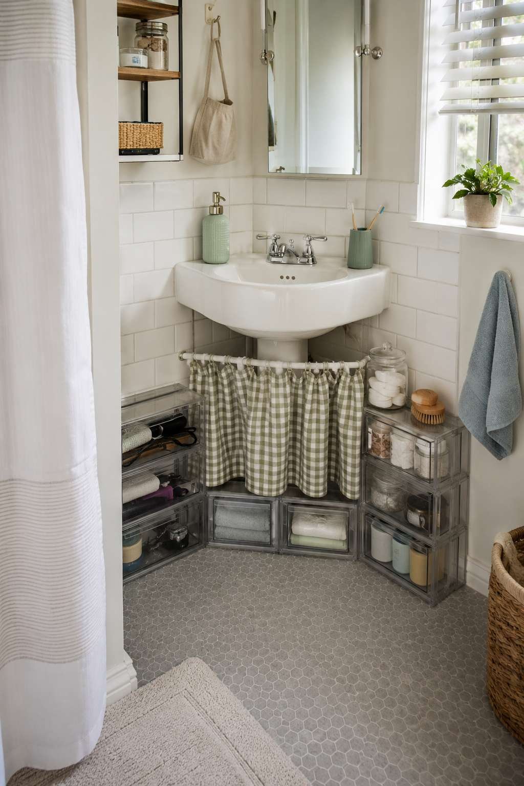 Under-Sink Storage with Stackable Clear Drawers
