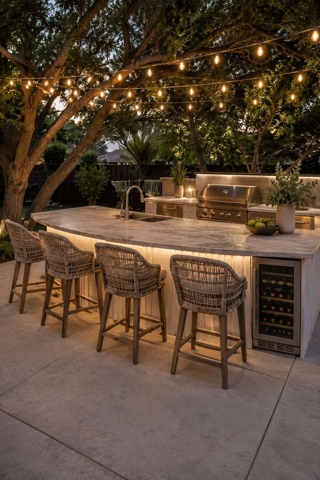 Luxury Dark Drama: Book-Matched Porcelain and Louvered Roof