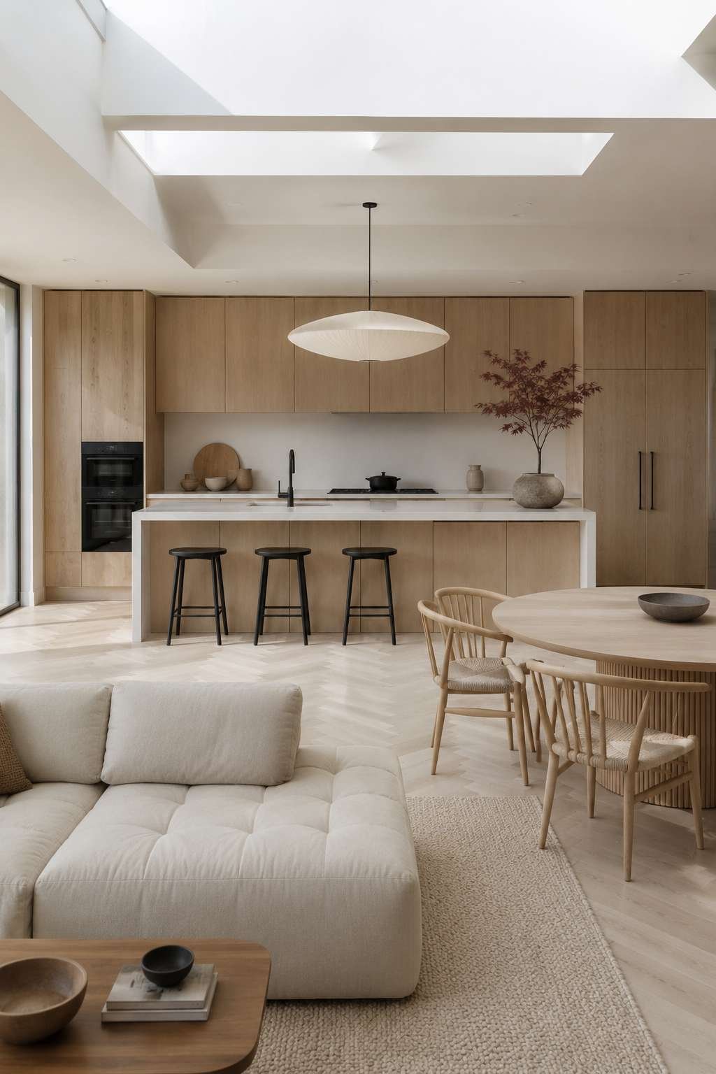 Japandi Open Kitchen With Intentional Negative Space