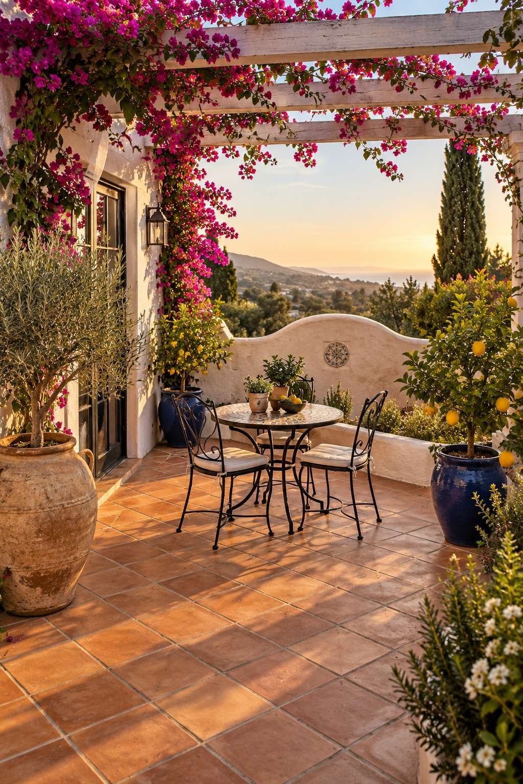 Mediterranean-Inspired Terracotta Patio