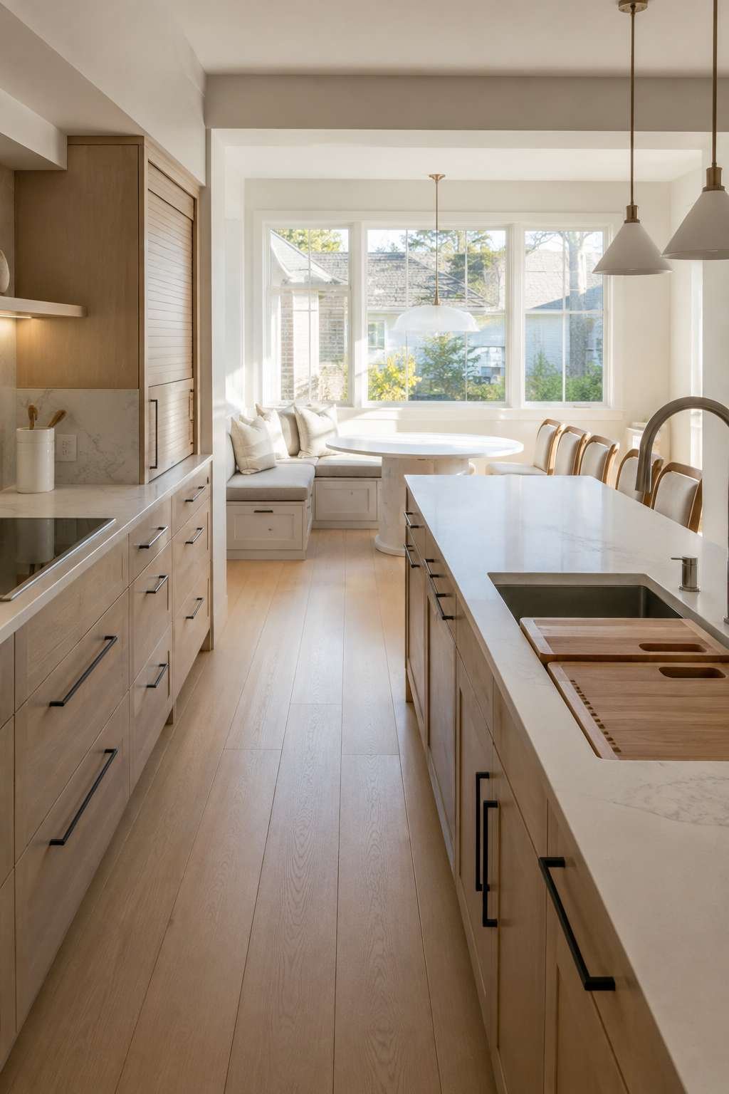Dual-Zone Open Kitchen With Dedicated Prep and Baking Stations