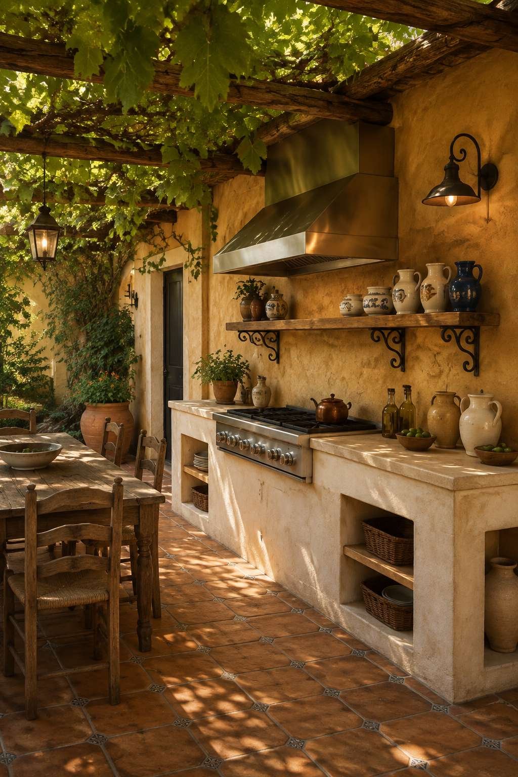 Tropical Paradise: Palapa Roof, Bamboo Cabinetry, and Lava Rock