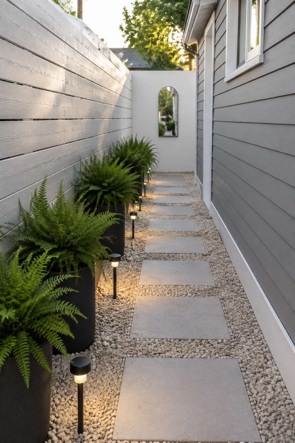 Narrow Side-Yard Walkway Transformation