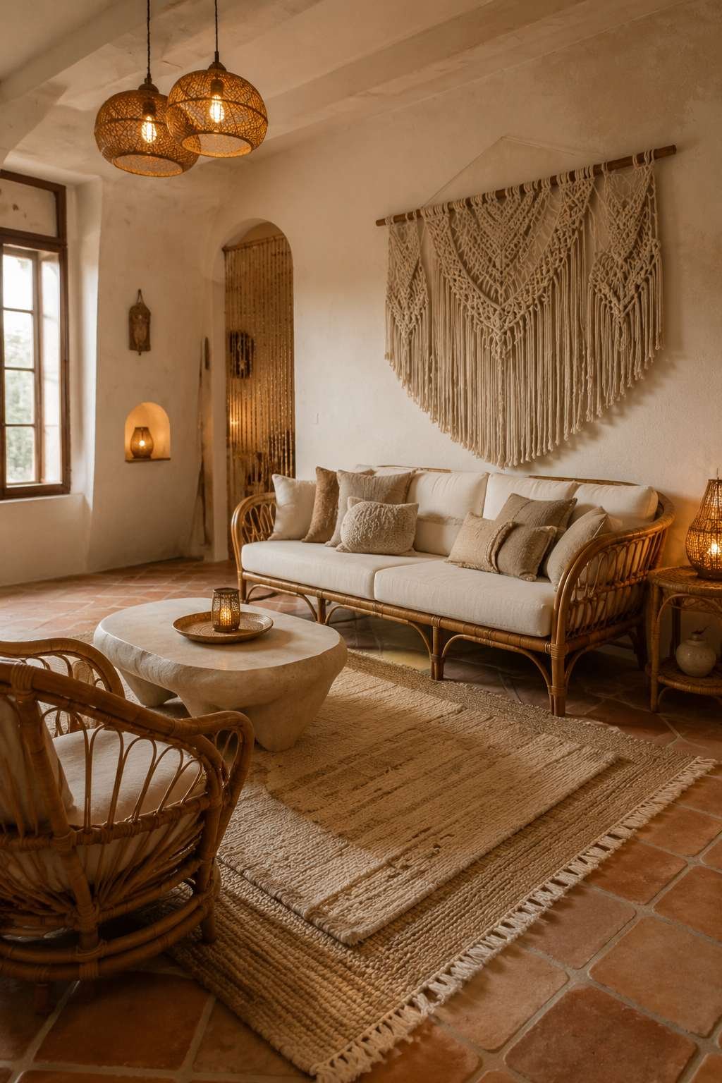 Bohemian Soul: Macramé Focal Point and Layered Natural Fibers