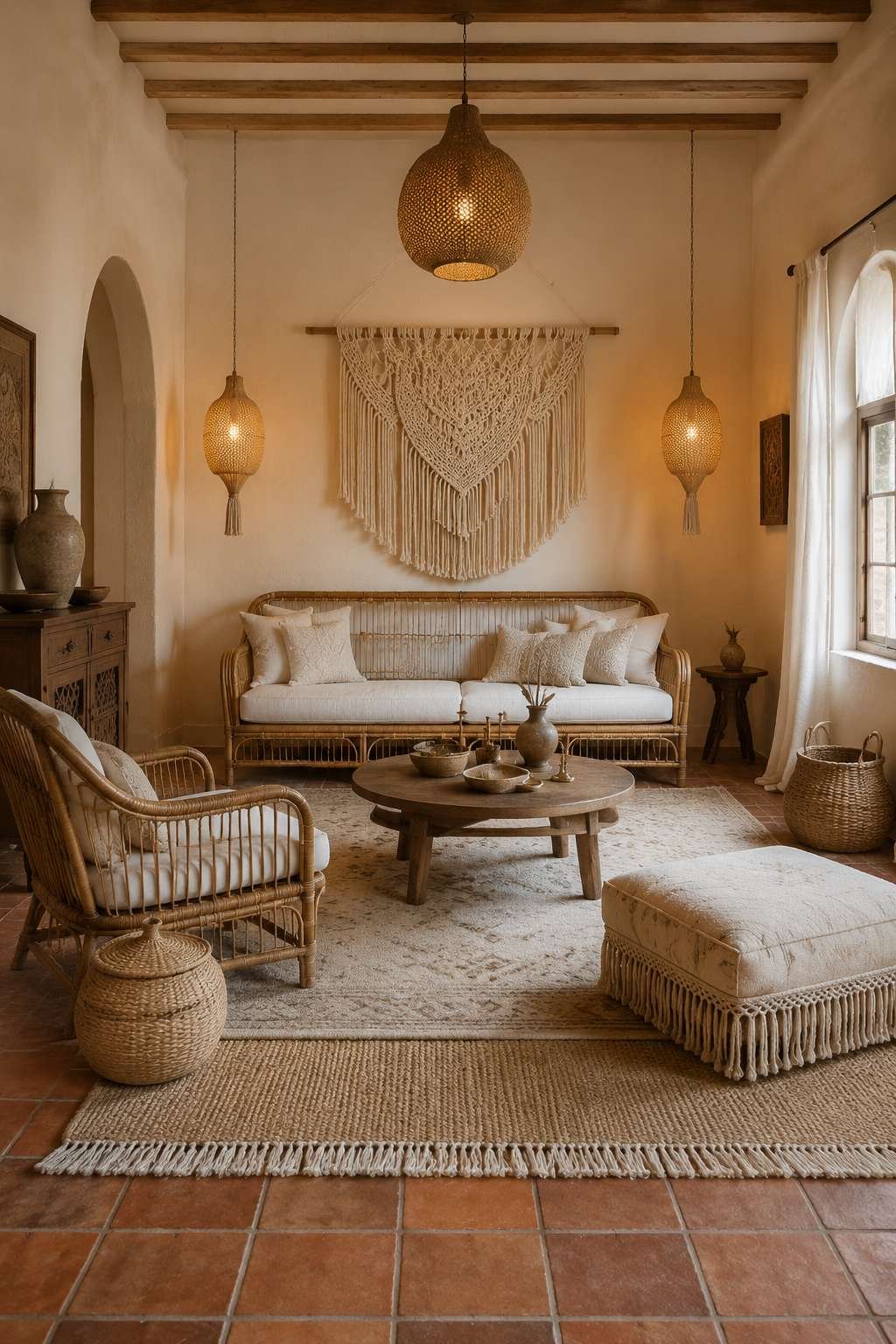 Bohemian Soul: Macramé Focal Point and Layered Natural Fibers
