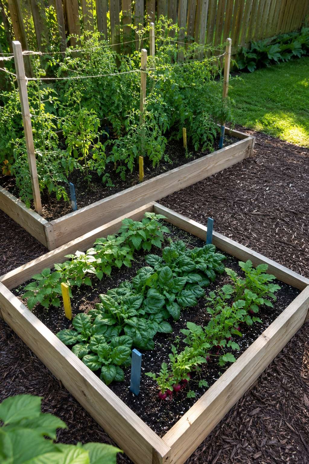 Simple Raised Garden Bed from Pine Boards