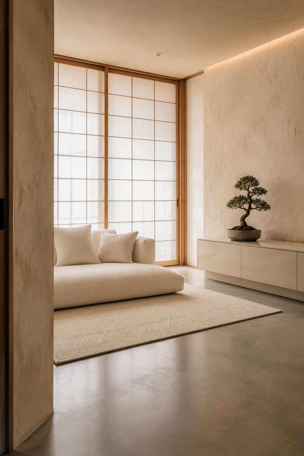 Japandi Serenity: Japanese-Inspired Minimalism in Cream