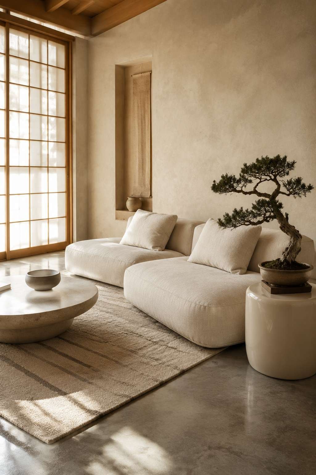 Japandi Serenity: Japanese-Inspired Minimalism in Cream