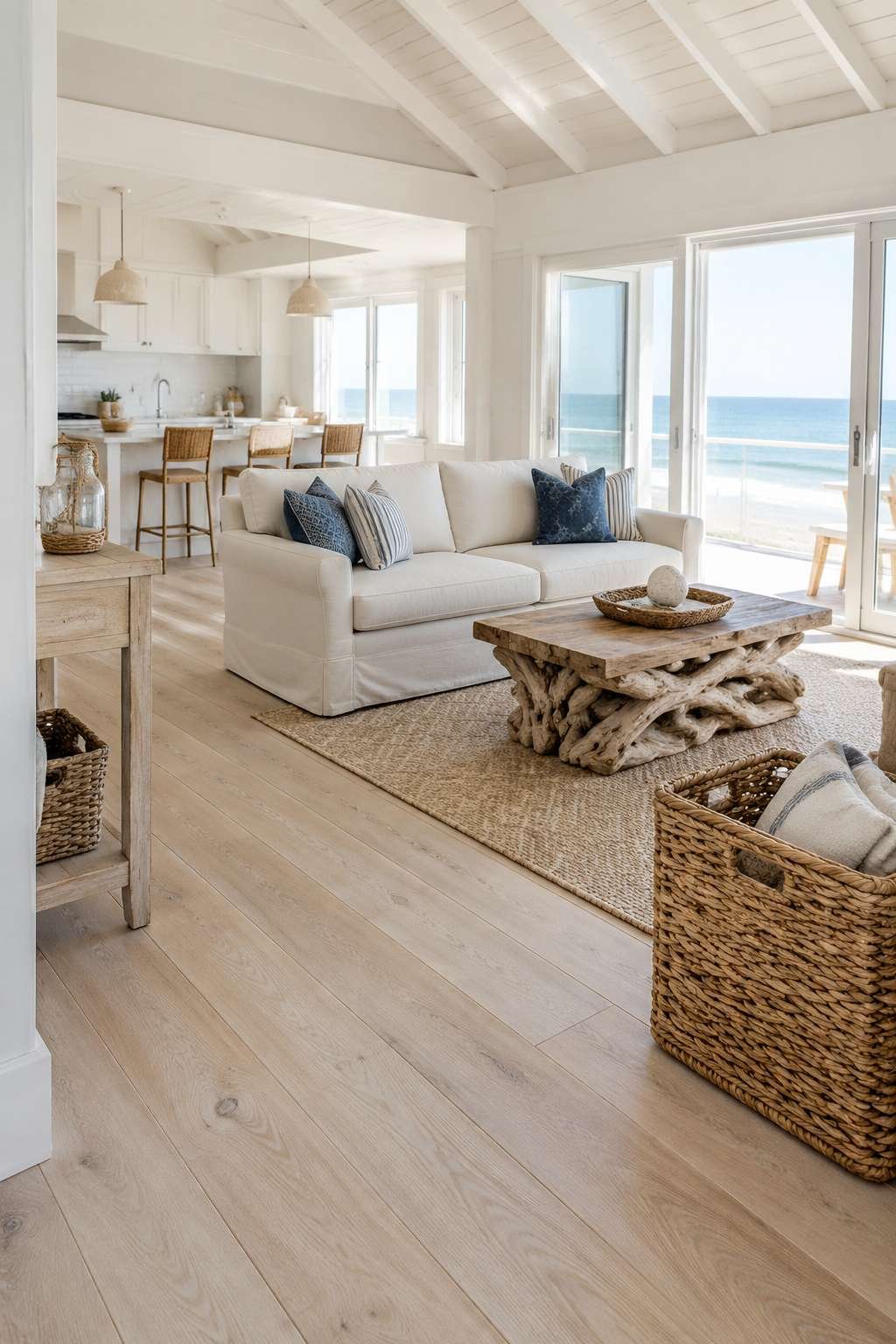 Coastal Breeze: Whitewashed Oak and Nautical Accents