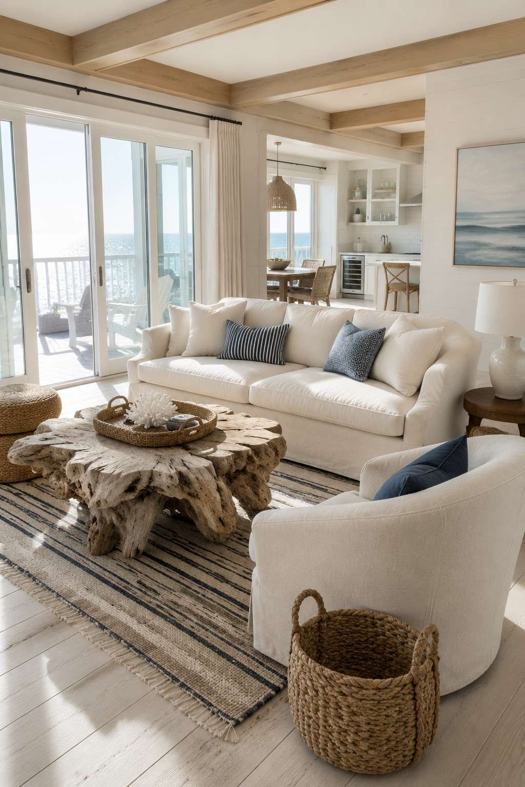 Coastal Breeze: Whitewashed Oak and Nautical Accents