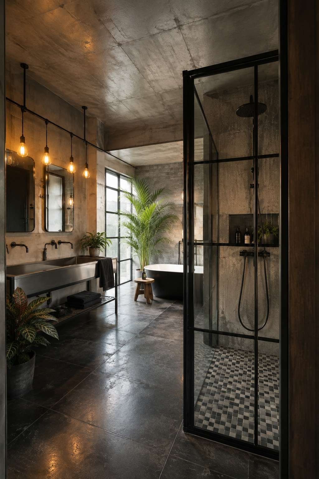 Industrial Loft: Polished Concrete and Blackened Steel