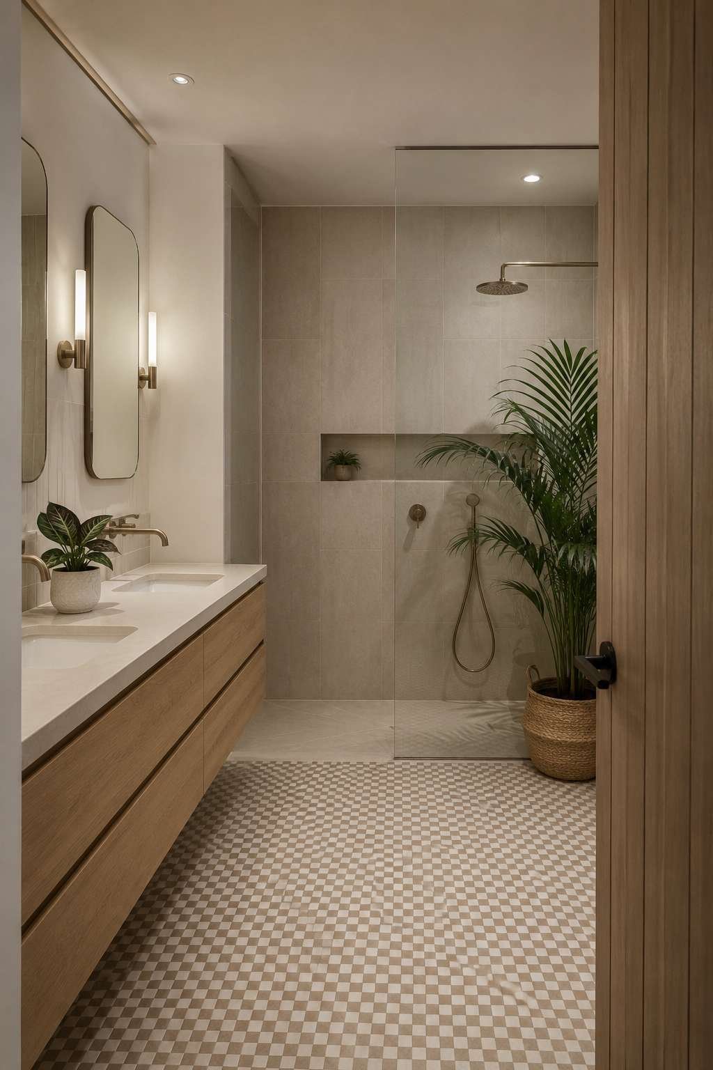 Transitional Harmony: Quarter-Sawn White Oak and Frameless Glass
